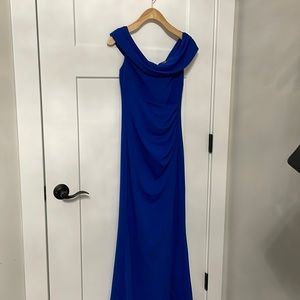 Formal Dress Wedding Guest Off Shoulder Royal Blue maxi gown Sz 4